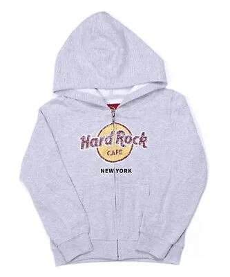 Buy Hard Rock Cafe Kid's Zip-up Distressed Logo Hoodie Kids Small New York 28 Chest • 14.99£