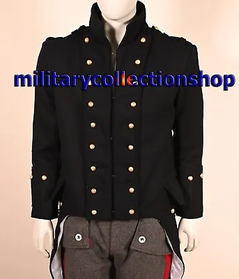 Buy  Men's Black Slim-Fit Fashion Jackets: Stylish Wool Outerwear With Studs Coat • 171£