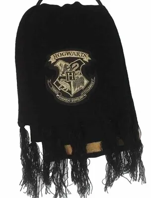 Buy Harry Potter Black Scarf With Hogwarts Patch New • 10£