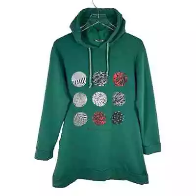 Buy Atölye Twenty One Pilot Blurry Face Hooded Tunic Sweatshirt S Green Long Sleeve • 18.89£