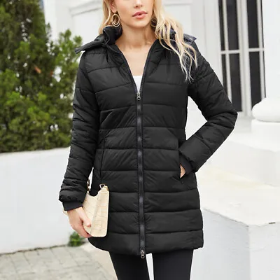 Buy Women's Winter Cotton Parka Quilted Long Coat Hooded Ladies Warm Padded Jacket • 30.99£