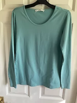 Buy Peruvian Connection T-shirt Pima Cotton Stretch Green Long Sleeved Top Size M • 15£