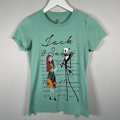 Buy Disney Nightmare Before Christmas T Shirt Jack And Sally Green Women's Small • 15.99£