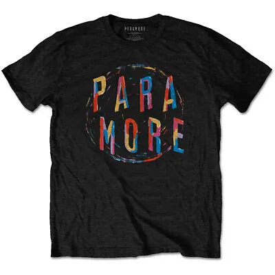 Buy Paramore T-Shirt Spiral Colours Band Official Black New • 14.95£