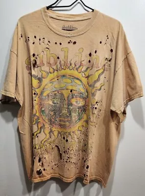 Buy Urban Outfitters X Sublime Distressed With Holes Oversized T SIZE S/M Fits XL • 14.21£