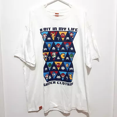 Buy Gamer Clothing 8 But In My Life Shirt Mens White Mario Pokemon Pacman Size EXL • 25.27£