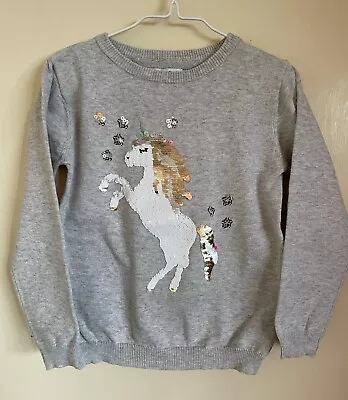 Buy Primark Girls Christmas Unicorn Sequin Jumper Age 5 Years • 1.50£