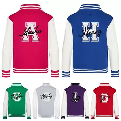 Buy Personalised Name Glitter Initial Varsity Jacket Letterman College Baseball • 22.24£
