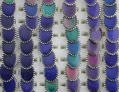 Buy Wholesale Lots 60pcs Change Color Mood Ring Trendy Jewellery Adjustable Rings • 32.39£