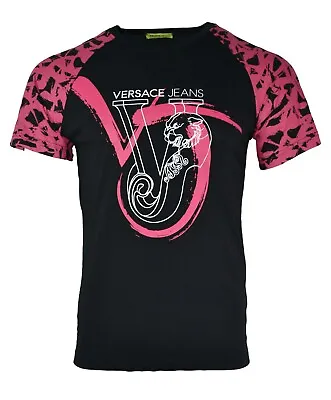Buy Versace Jeans Vj Tiger Logo Abstract Graffiti Art Print T-shirt Black &pink Rare • 54.99£