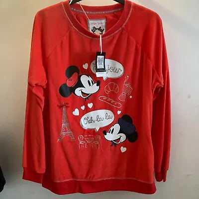 Buy NEW Disney Paris Mickey & Minnie Mouse Sweatshirt Pyjama Top Pullover TU - UK 12 • 9.99£