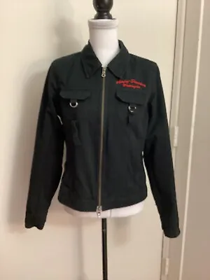 Buy Harley Davidson Women's Crimson Heart Cotton Garage Jacket ,Size M, Preowned • 65.96£