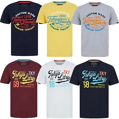 Buy Men's Tokyo Laundry T-Shirt Short Sleeve Crew Neck 100% Cotton Casual Summer Top • 10.95£
