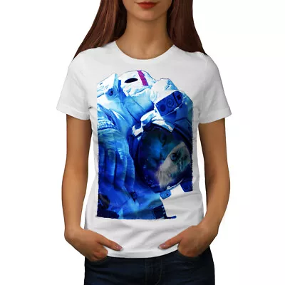 Buy Wellcoda Space Cute Adorable Cat Womens T-shirt, Space Casual Design Printed Tee • 14.99£