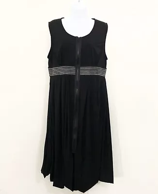 Buy ALEXIS High Waist Sleeveless Black MIDI Dress XL Front Zip Harem Hem Party Event • 38.42£
