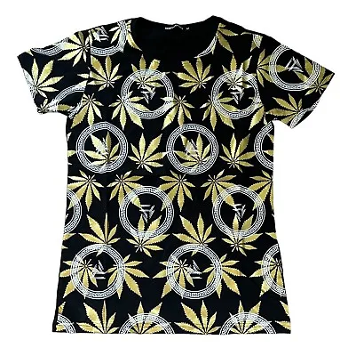 Buy Mens Weed Gold T Shirts, Sports Urban Retro Street Wear Tees • 16.14£