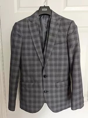 Buy Men's Grey Checked Jacket & Matching Waistcoat • 4.99£
