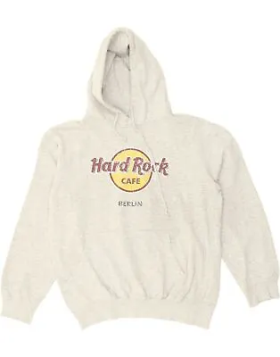 Buy HARD ROCK CAFE Mens Berlin Graphic Hoodie Jumper Large Grey Cotton AL01 • 25.41£