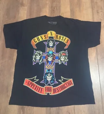 Buy Guns N Roses Appetite For Destruction Rock Band T Shirt Size Medium Black • 19.95£