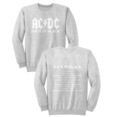 Buy ACDC Back In Black Album Song List Men's Sweat T Shirt Rock Band Music Merch • 62.28£