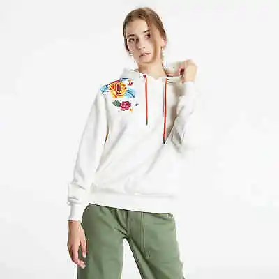 Buy Vans Needlepoint Floral Embroidered Hoodie Women's White Sportswear Sweatshirt • 127.57£