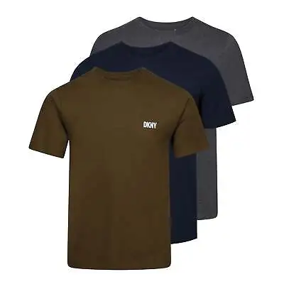 Buy DKNY Giants 3 Pack Cotton T-Shirts In Khaki/Charcoal/Navy • 19.99£