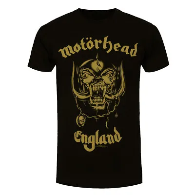 Buy Motorhead T-Shirt England Classic Gold Band Official Black New • 15.95£