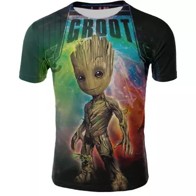 Buy Guardians Of The Galaxy Groot 3d T-shirts Men Women Summer Short Sleeve Tee Tops • 16.79£