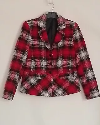 Buy EWM - Womens Black & Red Tartan Style Business/Occasion Jacket* UK Size 10 • 8£