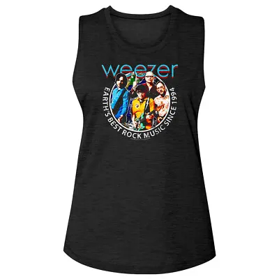 Buy Weezer Earth's Best Rock Music Since 1994 Women's Muscle Tank T Shirt Band Merch • 24.10£
