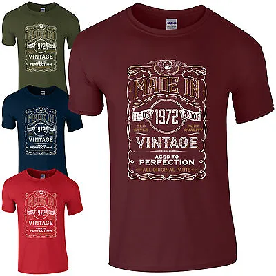 Buy Made In 1972 T-Shirt Born 52nd Year Birthday Age Present Vintage Funny Mens Gift • 13.73£