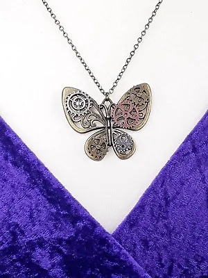 Buy Ladies Girl Butterfly Pendant Necklace Steampunk Gothic Style Costume Jewellery  • 9.60£
