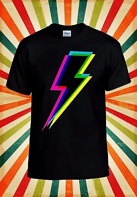Buy Neon Lightning Logo Retro Funny Cool Men Women Unisex Baseball T Shirt Top 2931 • 9.99£