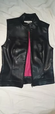 Buy Miss Selfridge Gilet Medium 10 38 Black Leather Style/leatherette PVU? FastUKpos • 19£