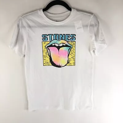 Buy J Crew Crewcuts Boys Girls Rolling Stones T Shirt Crew Neck White Size L • 16.82£
