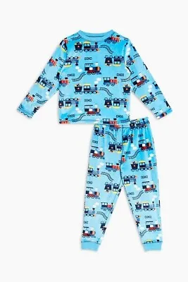 Buy Boys Soft Fleece Train Pyjamas / Twosie Size 3 - 4 Years New • 10£
