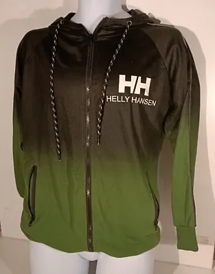 Buy Helly Hanson Black Hoodie Full Zip Sz Small Black And Green Fade Out  • 13£