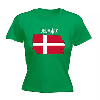 Buy Denmark Country Flag Nationality Supporter Sports -  Womens T-Shirt Tshirt • 12.95£