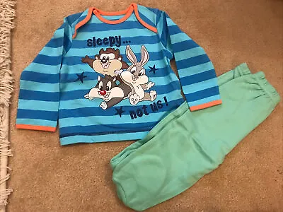 Buy Baby Boy Baby Looney Tunes Pyjamas 6-9 Months • 7£