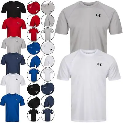 Buy Mens Under Armour T-Shirt Short Sleeve Crew Neck Sport Logo Breathable Gym Top • 9.99£