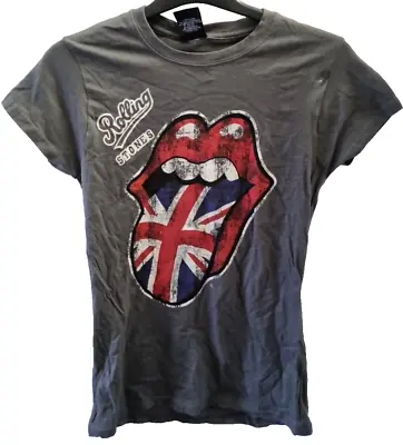 Buy Official THE ROLLING STONES  Ladies  Girls T-Shirt - Distressed Logo Size: Small • 9.99£
