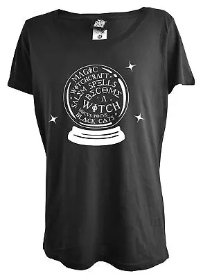 Buy Witch Crystal Ball Womens Genuine Darkside Scoop Neck T Shirt • 15£