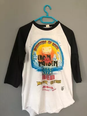 Buy Original Vitage Tour T Shirt Monsters Of Rock 1988 (Iron Maiden, Kiss, Guns) • 250£