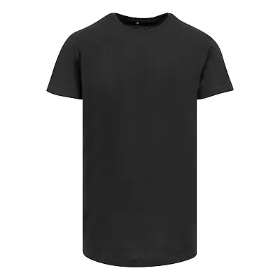 Buy Mens Longline T-Shirt Long Body Top Longbody Short Sleeve Crew Neck Tee Shirt • 9.10£