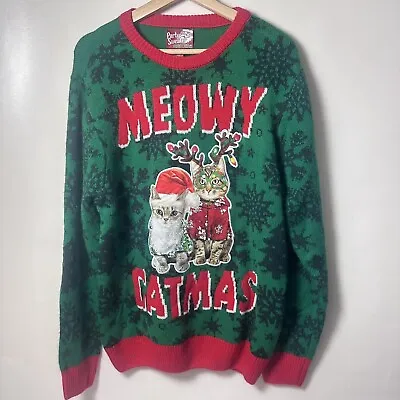 Buy Meowy Catmas Sweater Christmas Holiday Party Cat Themed Womens Size Large • 27.31£