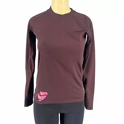 Buy Bonfire Round Neck Long Sleeve Women Thermal Brownish Purple Polyester TShirt XS • 12.16£