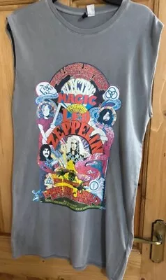 Buy Led Zeppelin T Shirt Dress Classic Rock Band Merch Tee Robert Plant Size Medium • 18.30£
