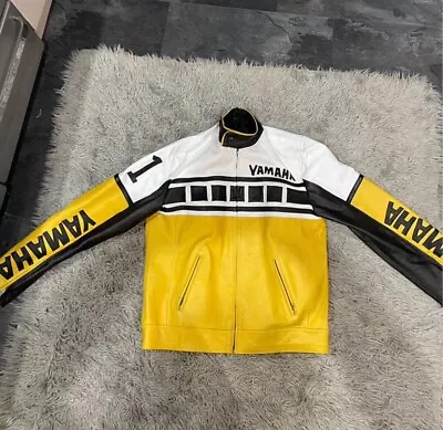 Buy Large Leather Yamaha Jacket Yellow • 65£