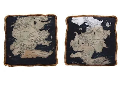 Buy GOT Game Of Thrones RARE Westeros Map Throw Pillow Official HBO Merch 2 Lot Set • 47.25£