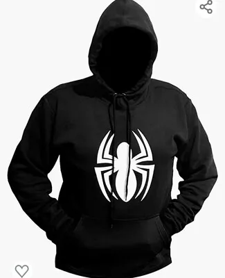 Buy Marvel Spider Man Black Printed Hoodie Sweatshirt Size Large • 14.99£